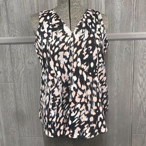 Oversize Abstract Print Black Pink Calvin Klein Blouse NWT
